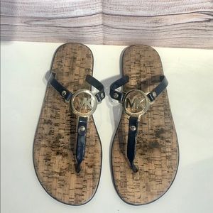 Michael Kors Navy & Gold Flat Sandals size 10